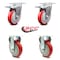 Service Caster 5 Inch Red Polyurethane Swivel Top Plate Caster Lock Brakes 2 Rigid SCC, 2PK SCC-TTL20S514-PPUB-RED-2-R-2 - alternate 7